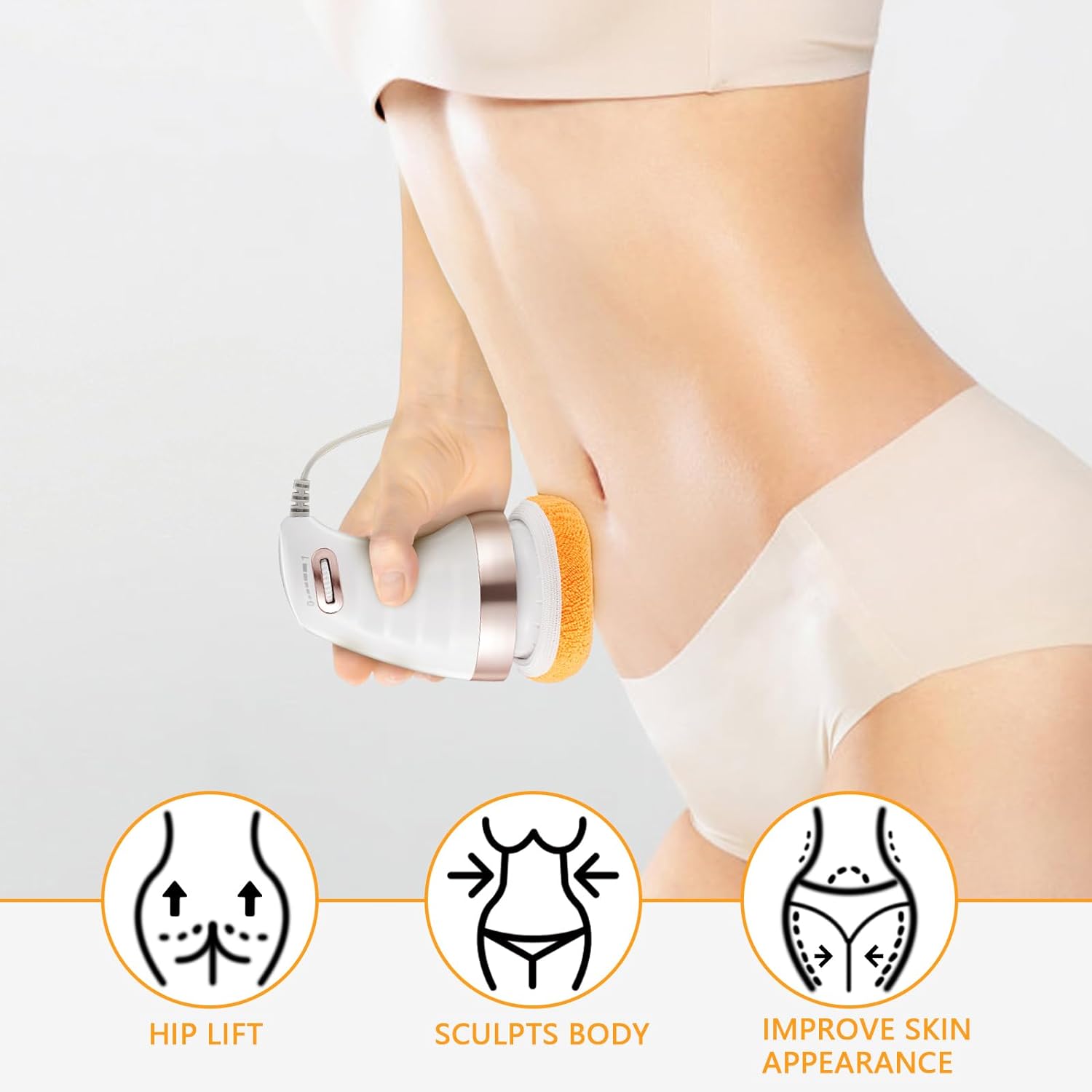 7293 Body Massager Shaping Machine  Body Sculpting Massager With 3 Washable Pads Adjustable Speeds  Electric Handheld Massager For Belly Waist Legs Arms Butt (1 Pc) Wukusy