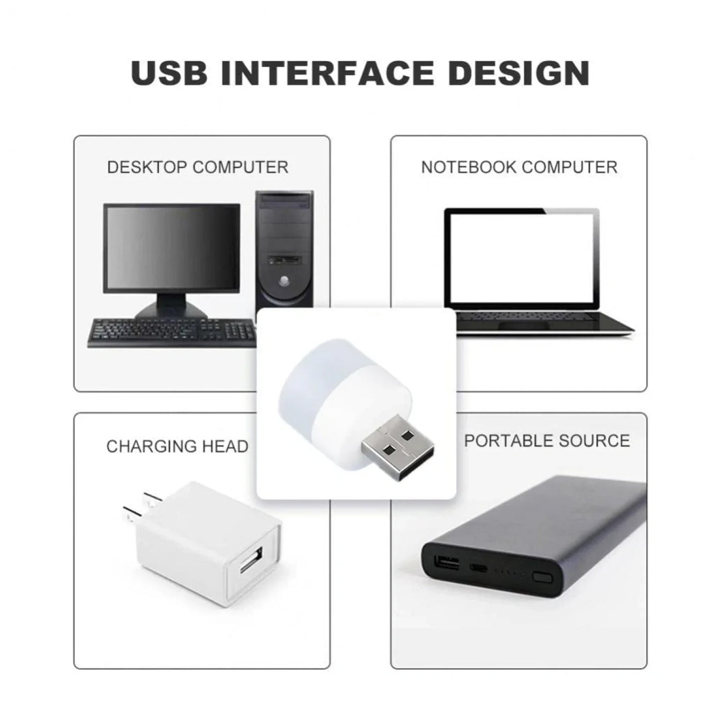 Usb Led Lamp Night Light Mini Portable For Pc And Laptop (5 Pcs  Mix Color) Wukusy