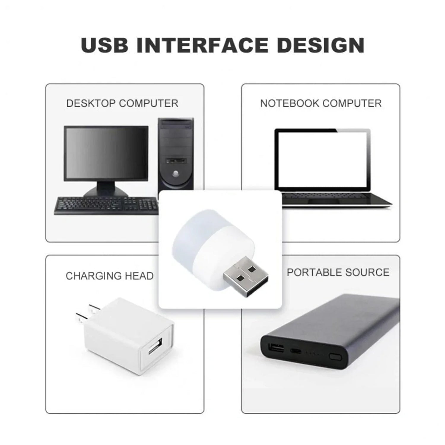 Usb Led Lamp Night Light Mini Portable For Pc And Laptop (5 Pcs  Mix Color) Wukusy