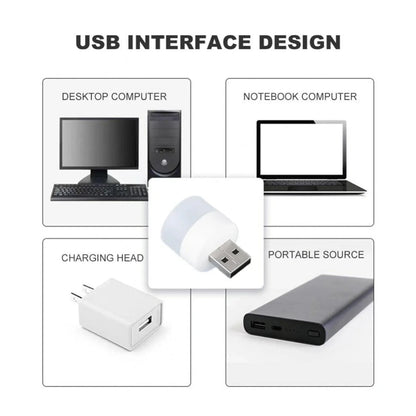 Usb Led Lamp Night Light Mini Portable For Pc And Laptop (5 Pcs  Mix Color) Wukusy