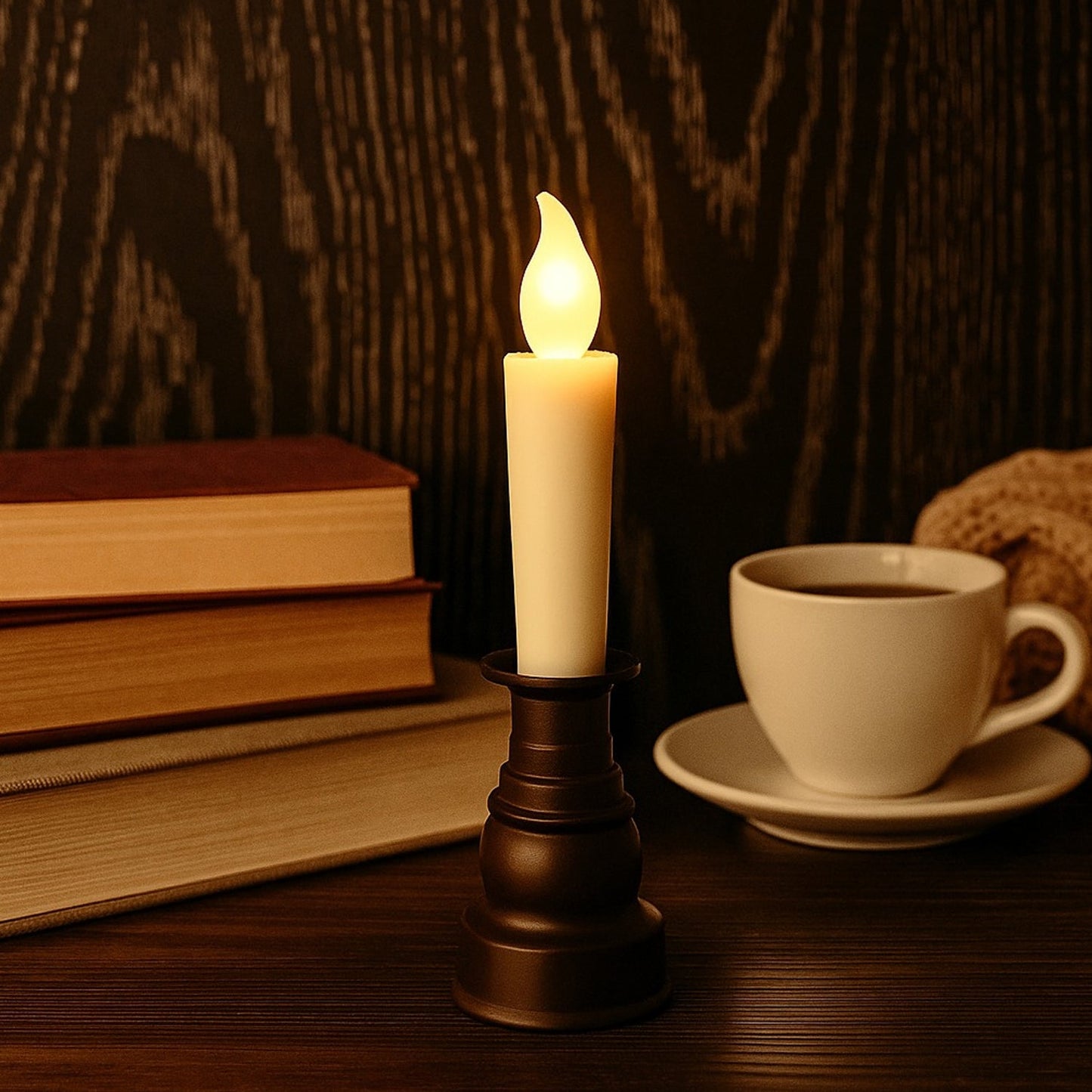 Premium Led Flameless Candle With Holder (1 Pc) Wukusy