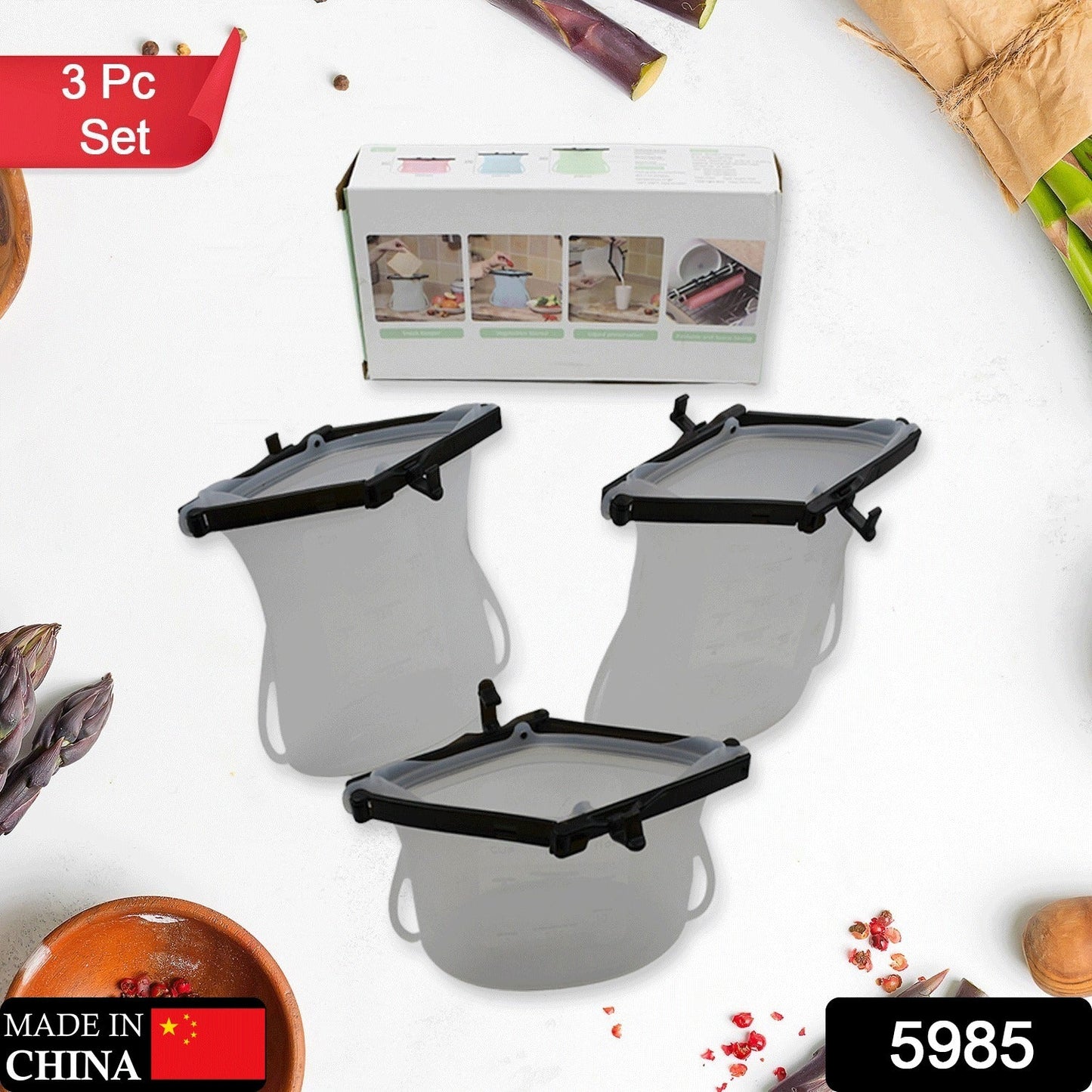 Reusable Silicone Food Storage Bag 3 Bag Set Leakproof Lock Reusable Flat Bottom Freezer Bags Sandwich Bags  Silicone Food Grade Kids Snack Bags  Bpa Free Microwave Dishwasher Safe Wukusy