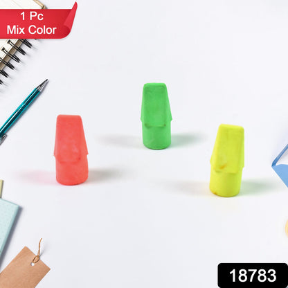 Pencil Top Eraser Rubber Erasers (1 Pc  Mix Colour  Design) Wukusy