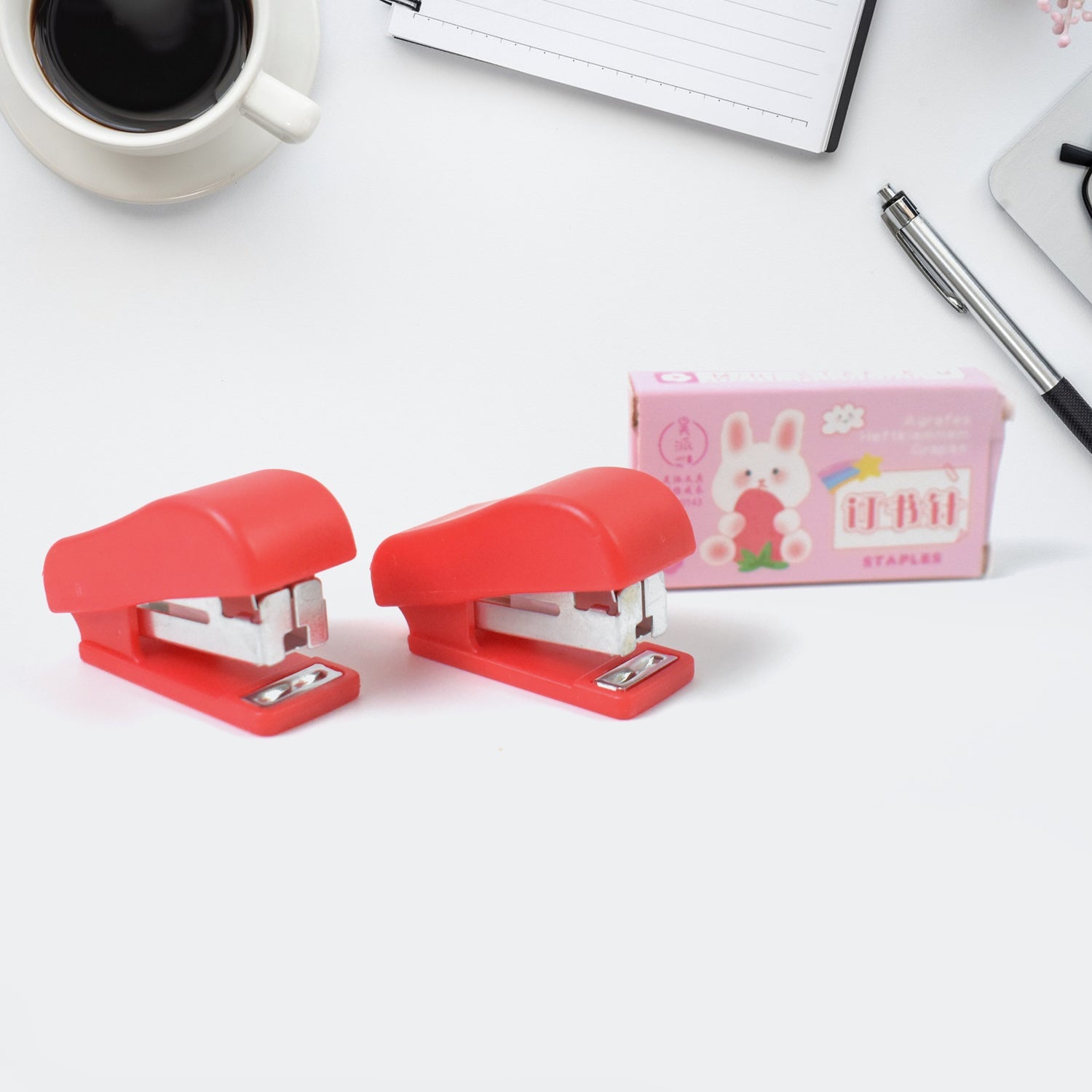 Mini Stapler With Staples  Pin Set (2 Pc) Wukusy