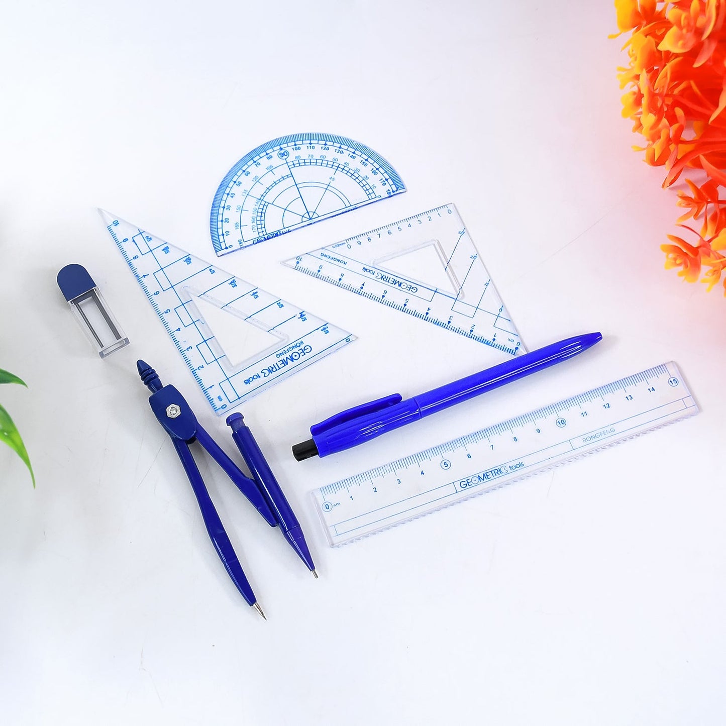 Complete Student Geometry Box Set (9 In 1  1 Set) Wukusy