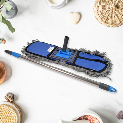 Wet And Dry Cotton Pad Floor Mop With Long Aluminium Handle (1 Pc  Large) Wukusy