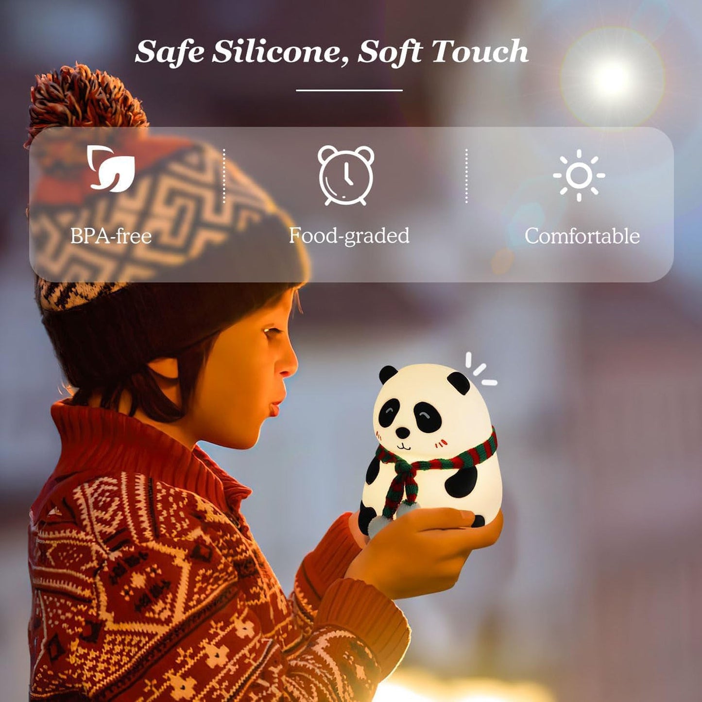 Panda 7-color Led Silicone Touch Lamp (1 Pc) Wukusy