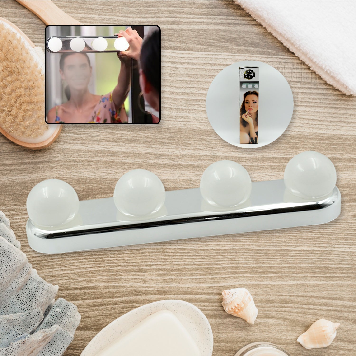 6189 Glow Make Up Light Portable Cosmetic Kit Battery Powered Mirror Lighting Super Bright Wukusy