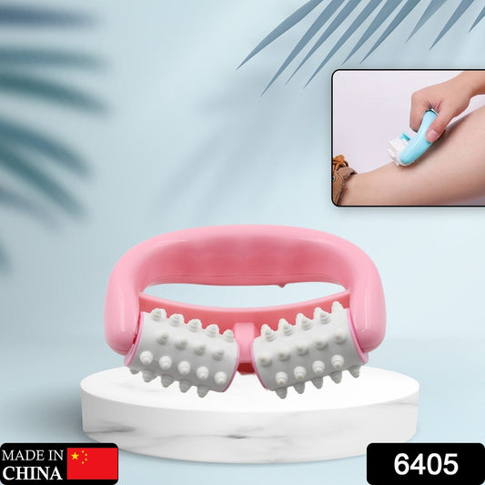 6405 Manual Round Handle Plastic 2 Rollers Massage Roller Cellulite Roller For Legs Arms Back Muscle Pain Relief And Muscle Relaxation Wukusy