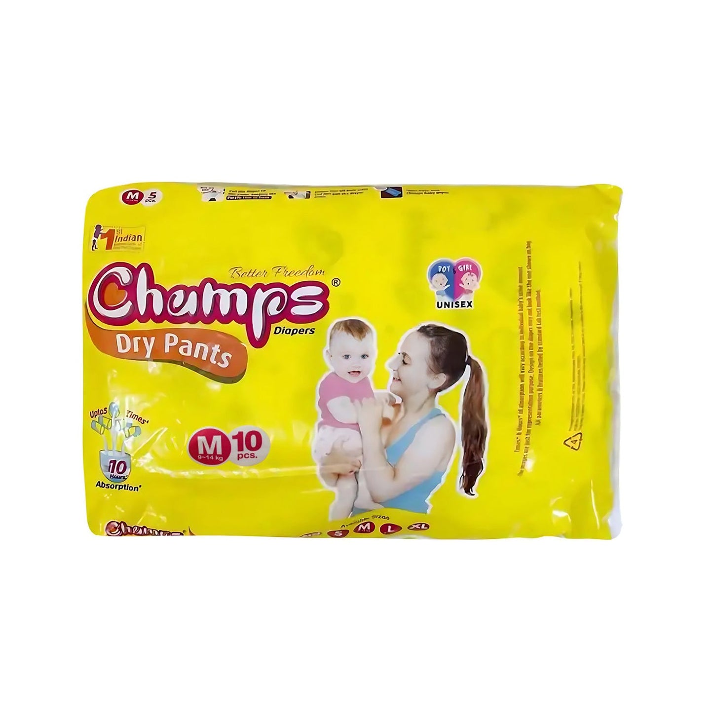 Medium Champs Dry Pants Style Diaper- Medium (10 Pcs) Best For Travel  Absorption Champs Baby Diapers Champs Soft And Dry Baby Diaper Pants (M 10 Pcs ) Wukusy