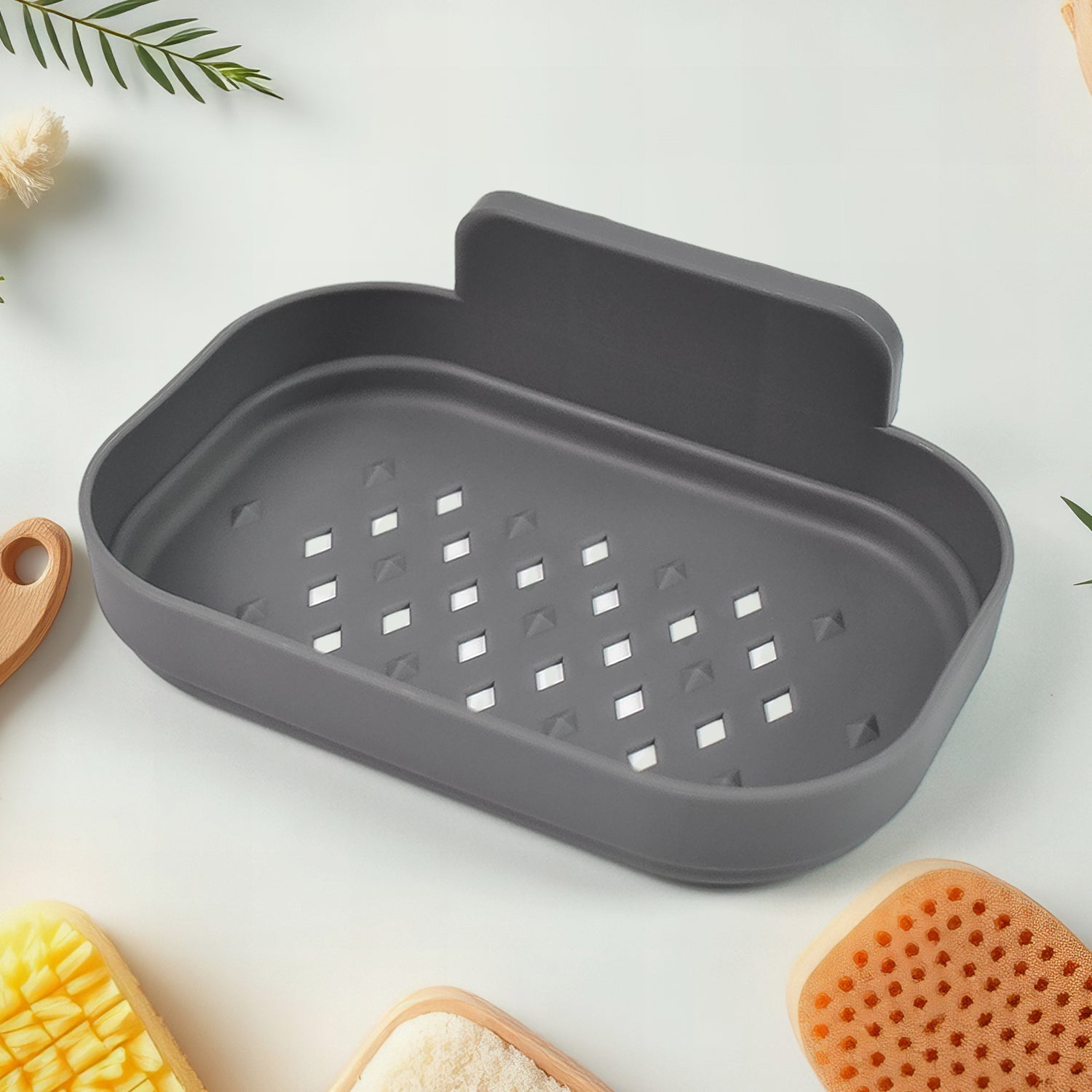 Plastic Soap Dish Holder For Bathroom Shower Wall Mounted Self Adhesive (1 Pc) Wukusy