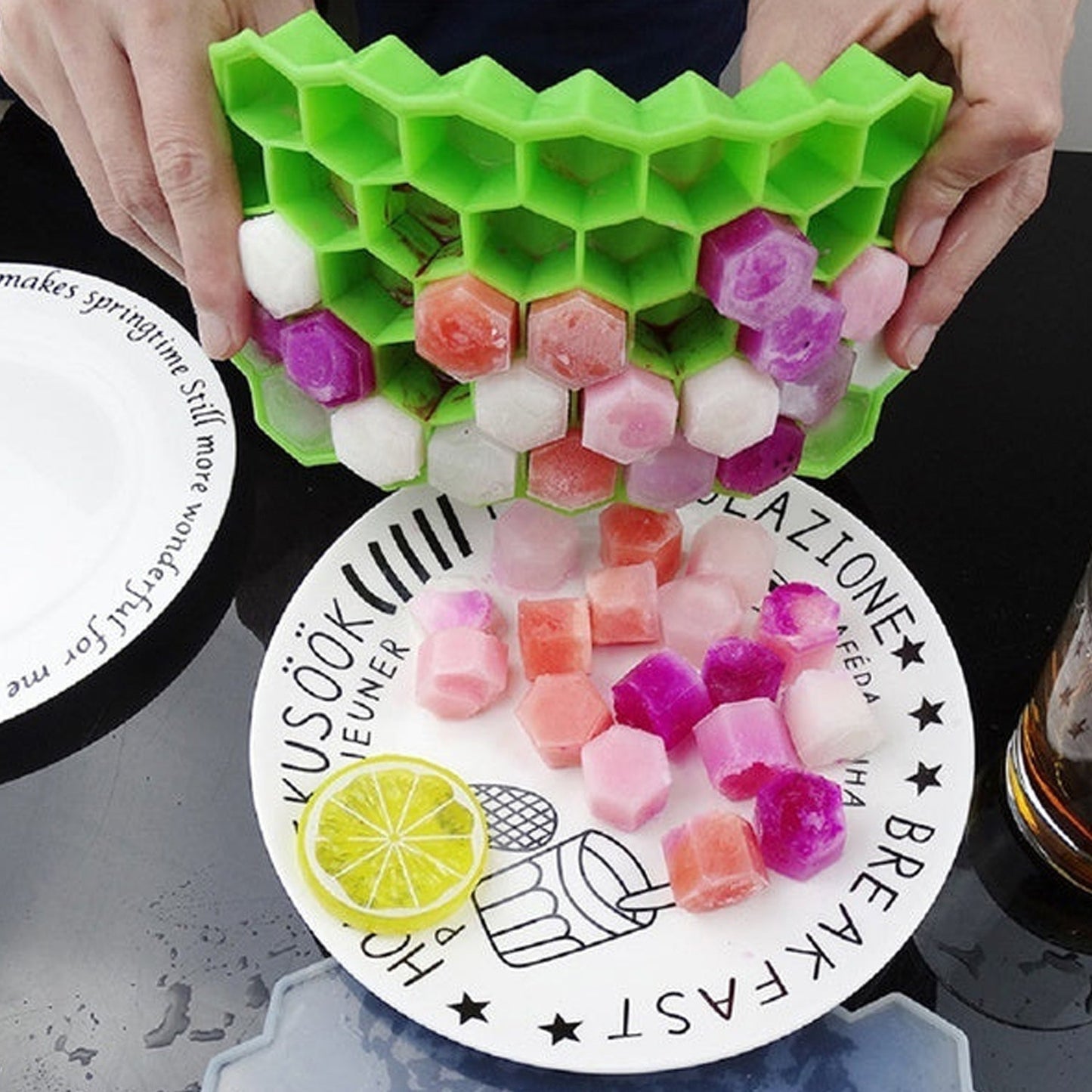 Silicone Ice Cube Trays 32 Cavity Per Ice Tray Multi Color Wukusy