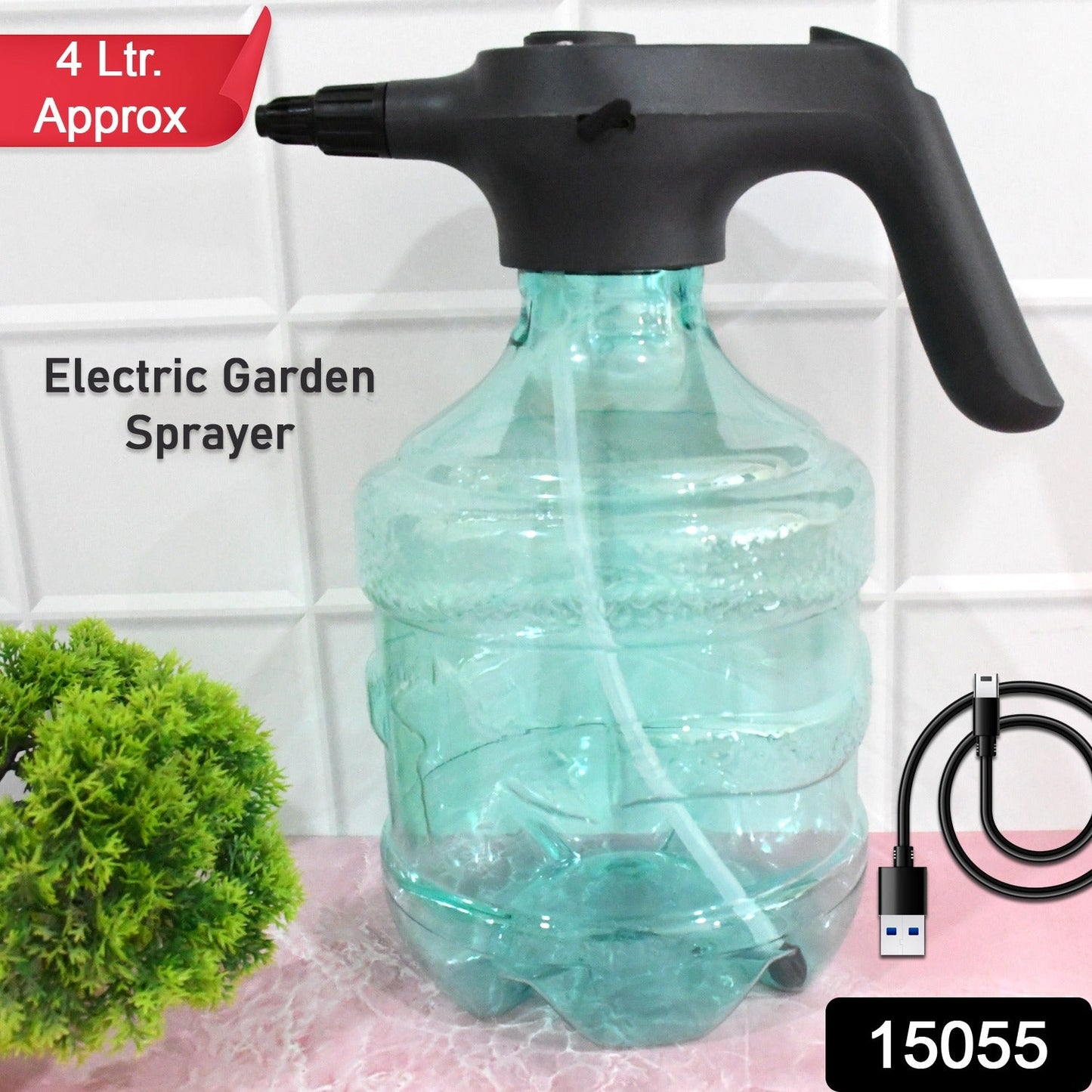 Electric Spray Bottle Garden Sprayer Automatic Watering Can (1 Pc  4 Ltr. Approx) Wukusy