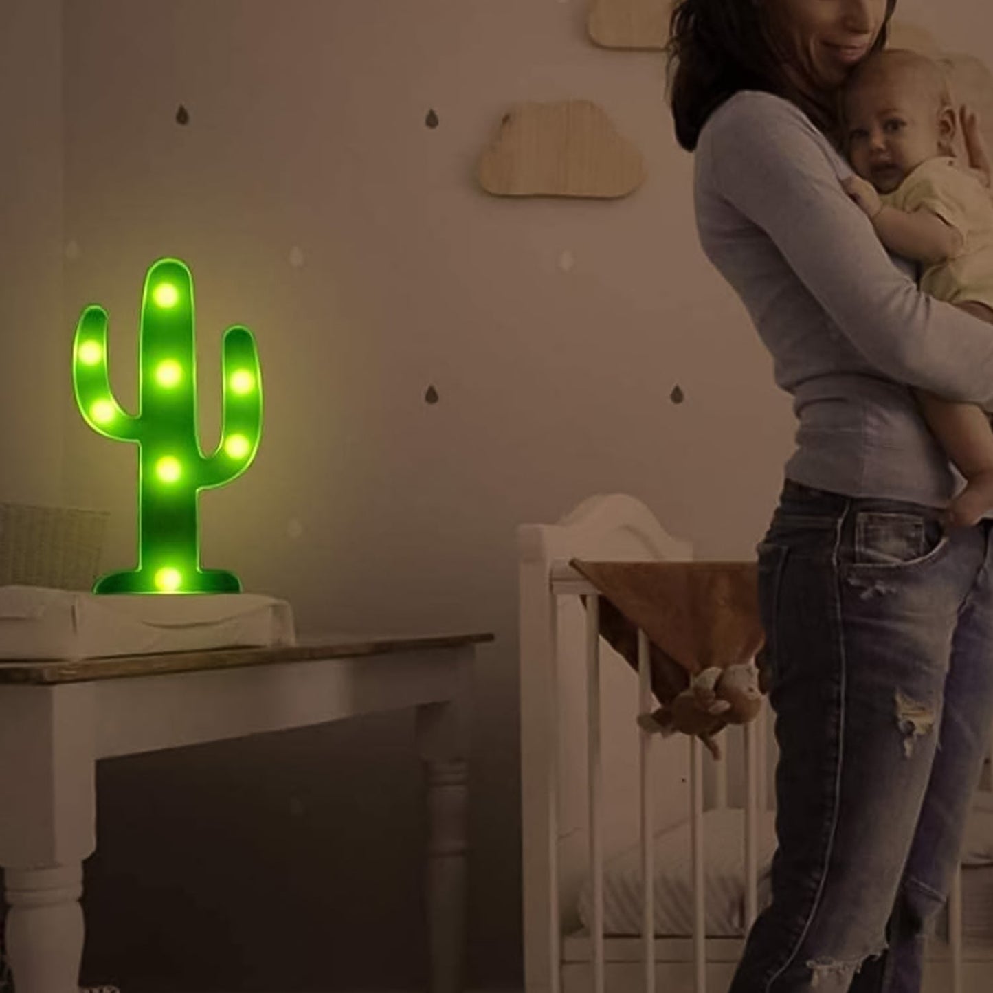 Led Cactus Light Led Desk Lamp Led Table Lamp (1 Pc  Battery Not Included) Wukusy