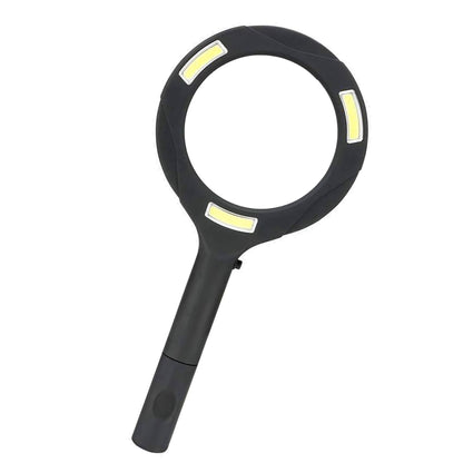 1573 Magnifying Glass With 3 Led Light 3x Power And Rubberized Handle Wukusy