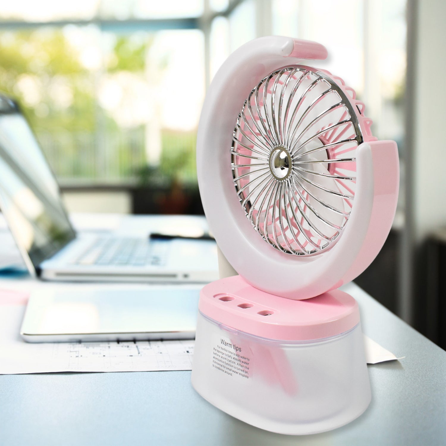 Desktop Fan - Camping Fan With Led Light Portable Humidifying Fan (1 Pc  Plug  Play Fan) Wukusy