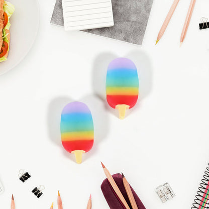 17523 Jelly Popsicle Shape Fancy  Stylish Erasers Mini Eraser Creative Cute Novelty Eraser For Children Eraser Set For Return Gift Birthday Party School Prize (2 Pc Set) Wukusy