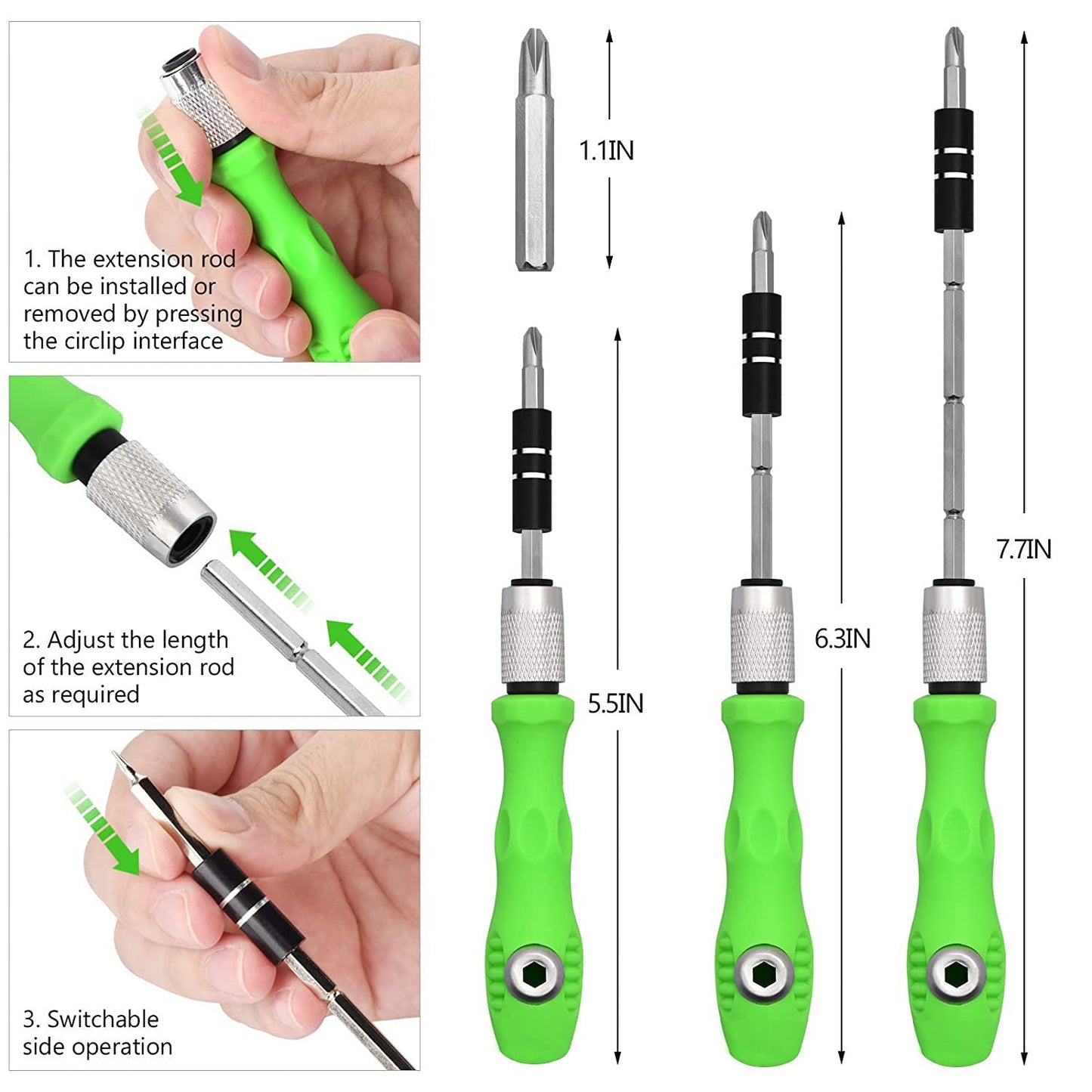 32 In 1 Mini Screwdriver Bits Set With Magnetic Flexible Extension Rod Wukusy
