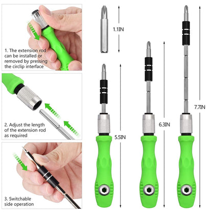 32 In 1 Mini Screwdriver Bits Set With Magnetic Flexible Extension Rod Wukusy