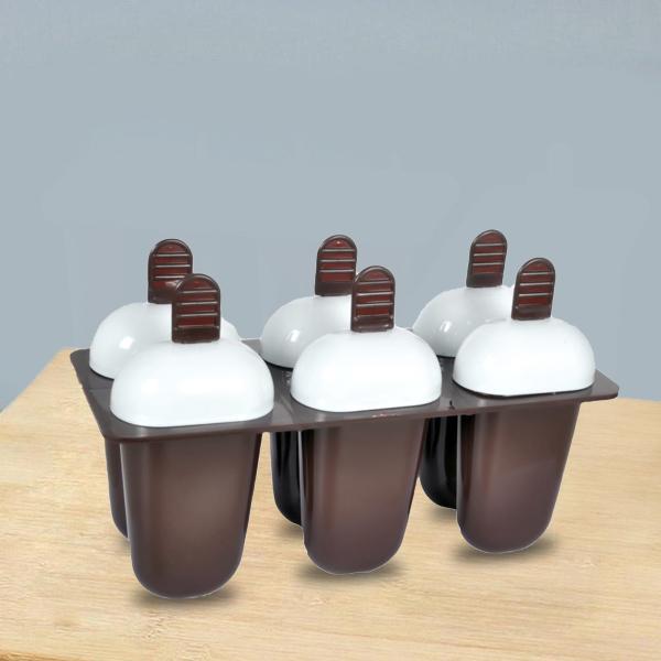 Plastic Ice Candy Maker Kulfi Maker Moulds Set With 6 Cups (Multicolour) Wukusy