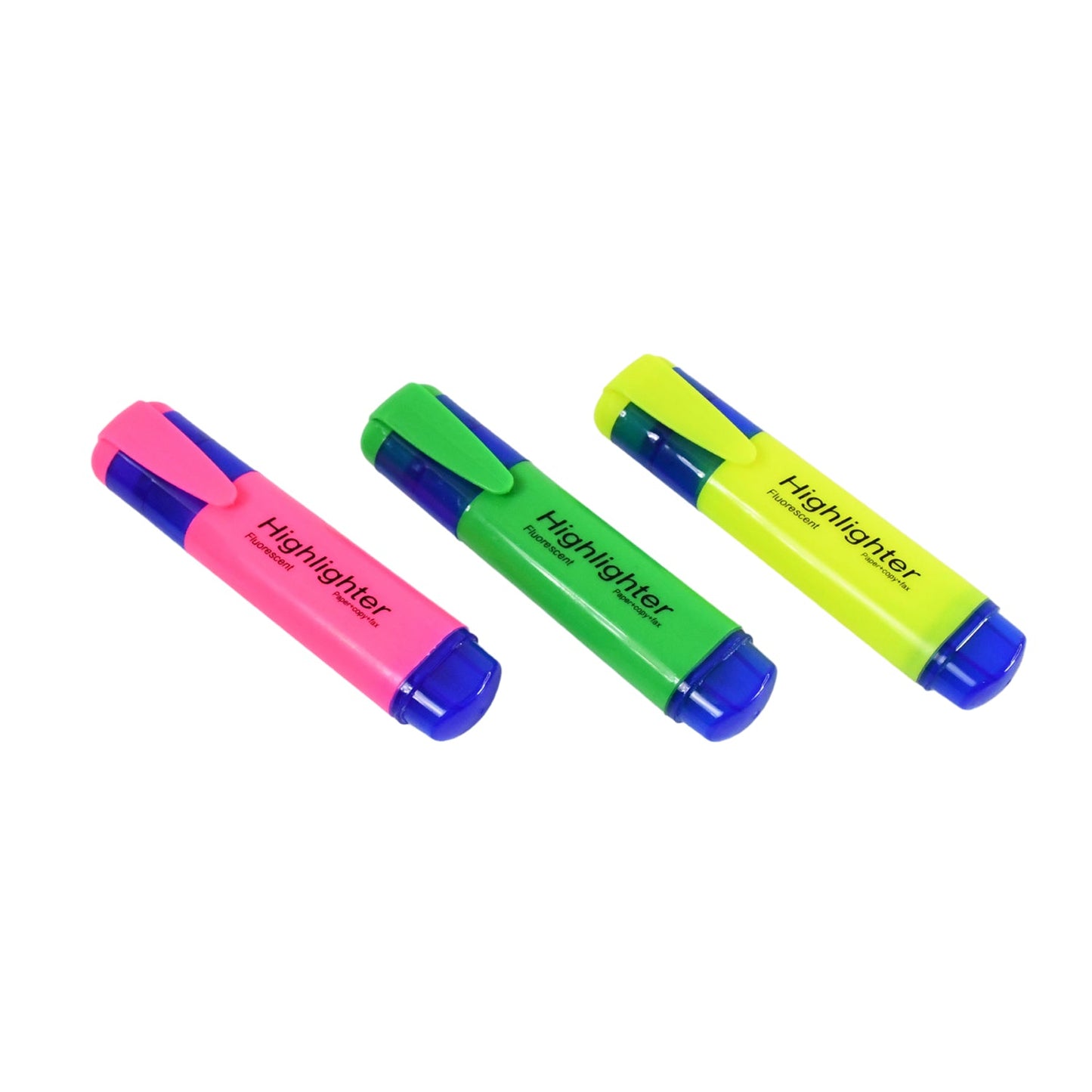 Highlighter Pen Assorted Colours Water Based Broad Tip Writing Marker (3 Pcs Set) Wukusy