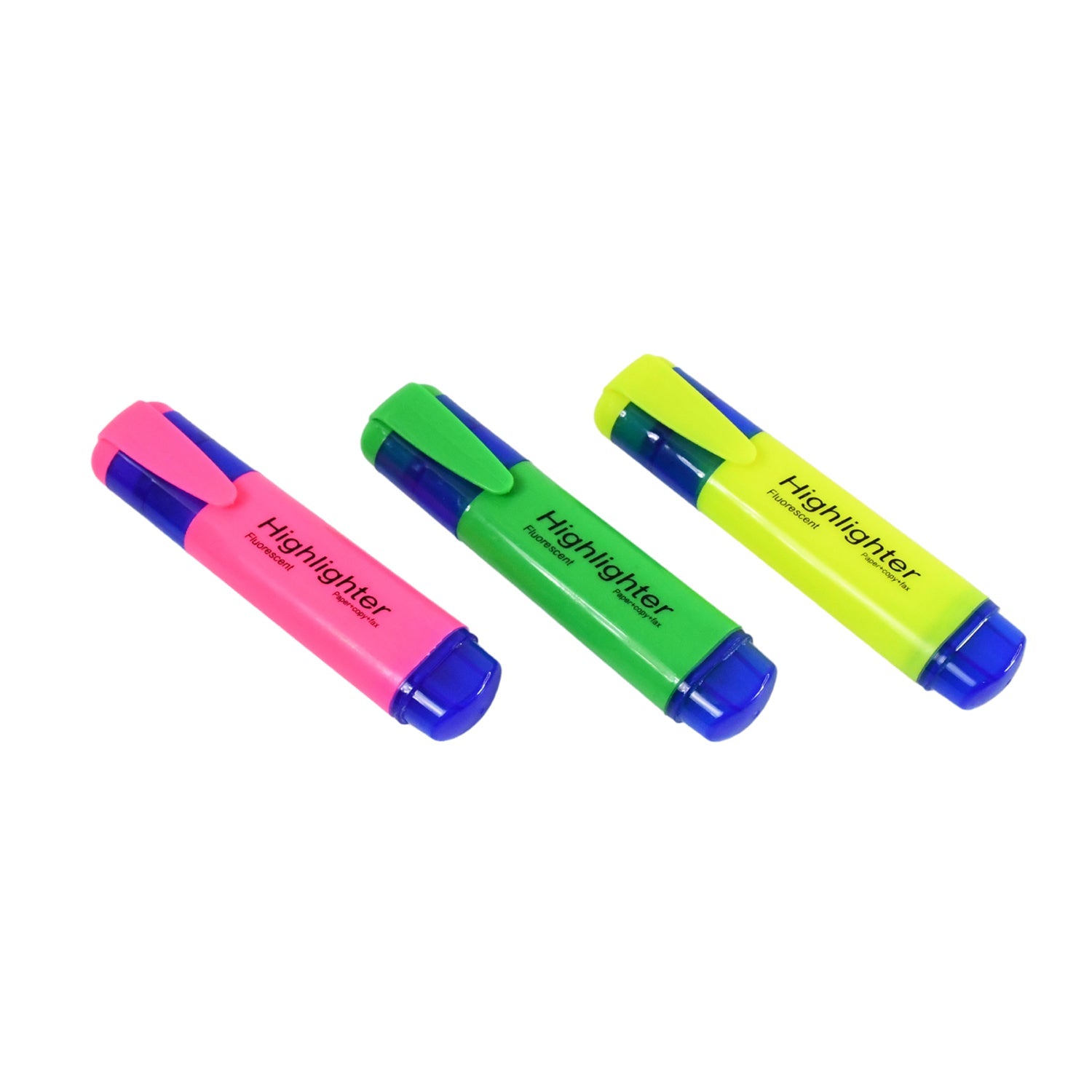 Highlighter Pen Assorted Colours Water Based Broad Tip Writing Marker (3 Pcs Set) Wukusy