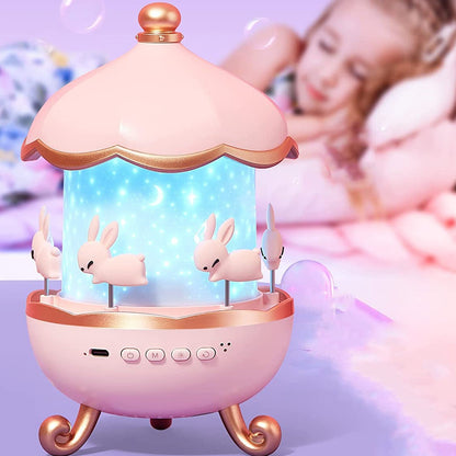 Bunnys Carousel Rotating Led Night Light Wukusy