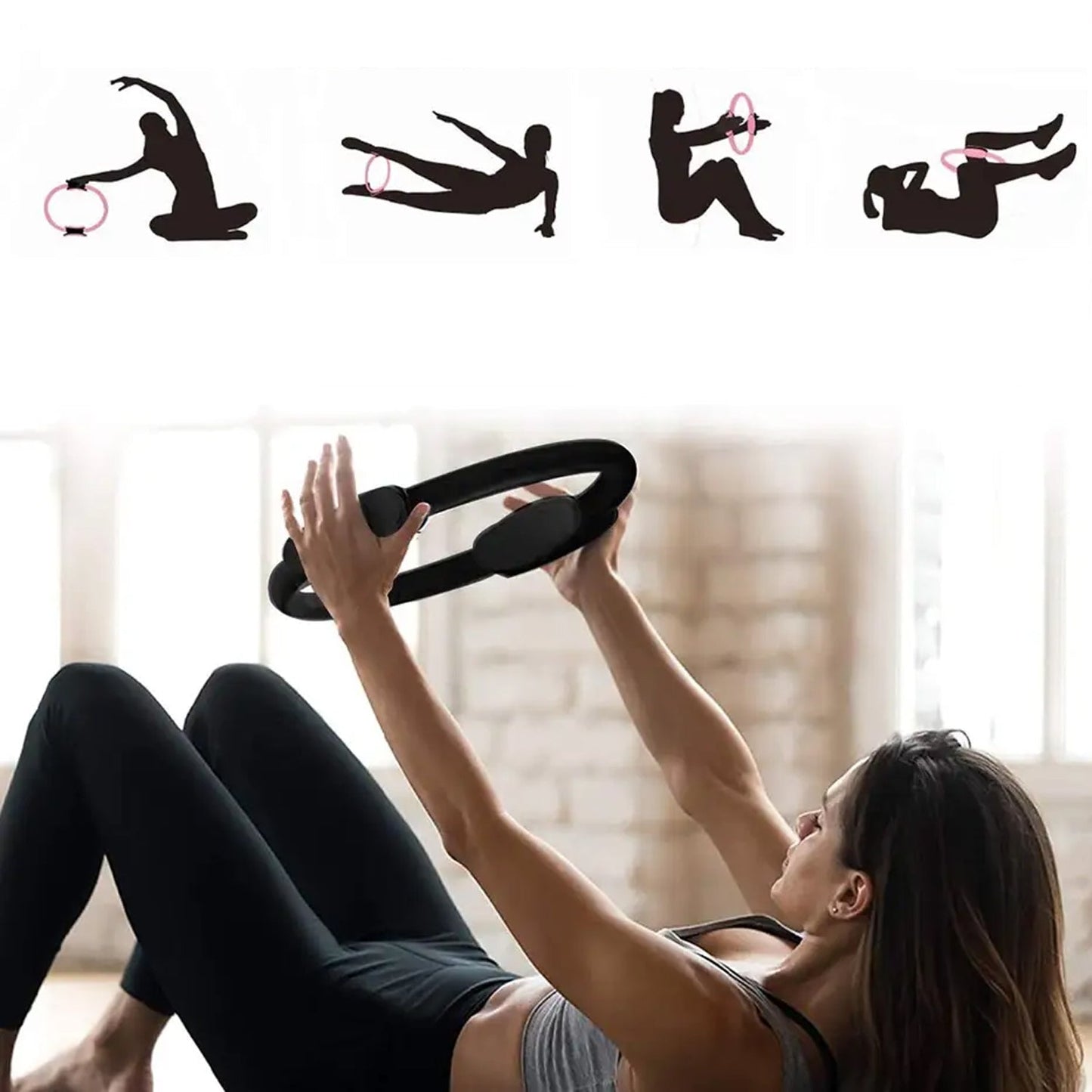 6714  Fitness Ring Workout Yoga Ring Circle Pilates For Woman Fitness Circle Thigh Exercise Pilates Circle Ring Fitness Equipment For Home Wukusy