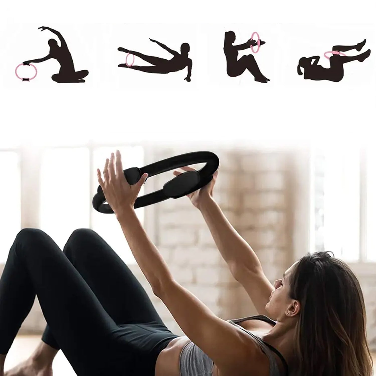 6714  Fitness Ring Workout Yoga Ring Circle Pilates For Woman Fitness Circle Thigh Exercise Pilates Circle Ring Fitness Equipment For Home Wukusy