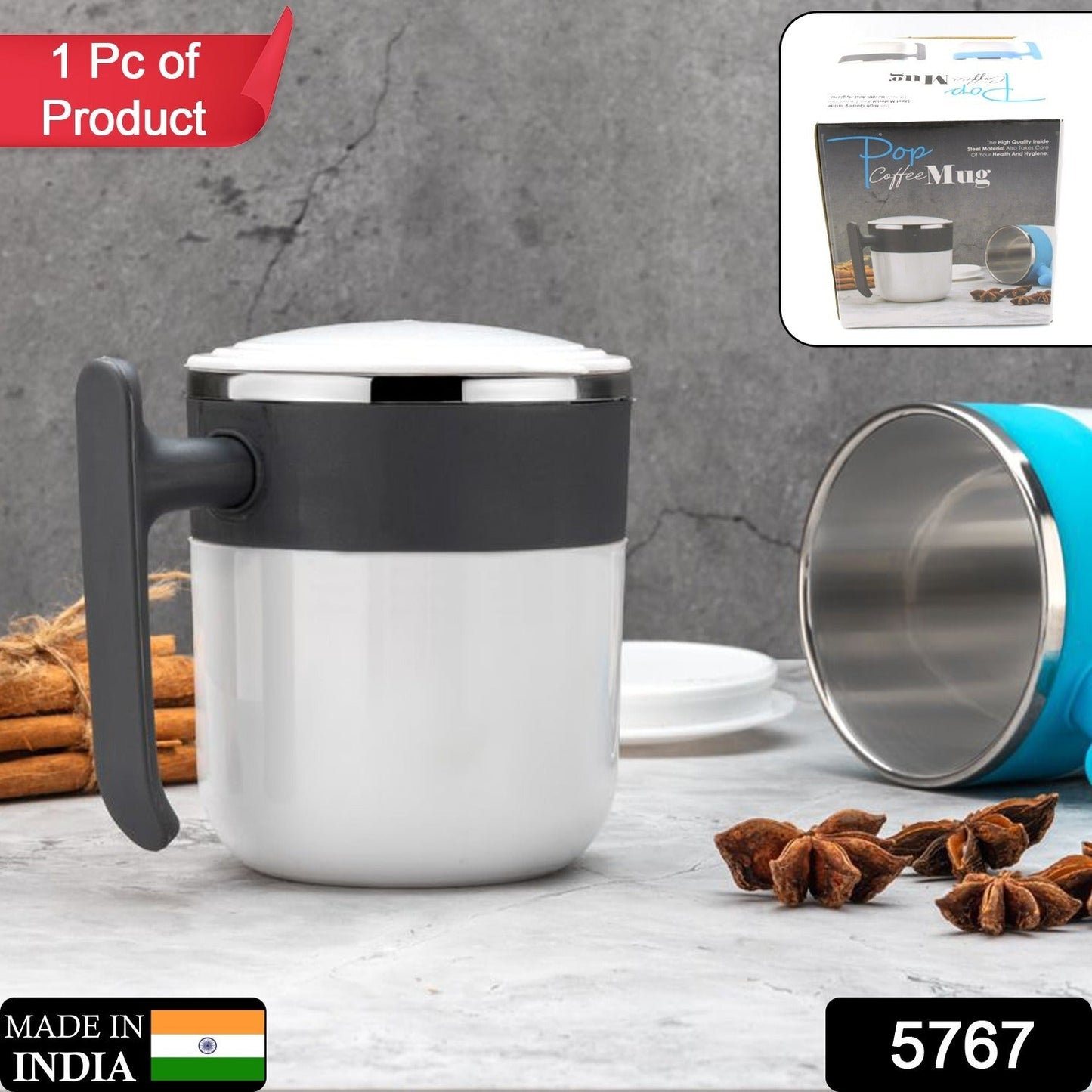 Stainless Steel Lid Cover Hot Coffeetea Mug Hot Insulated Double Wall Stainless Steel Coffee And Milk Cup With Lid - Coffee Cup (1 Pc ) Wukusy