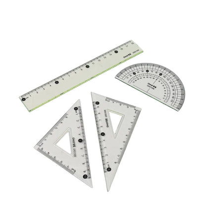 4-piece Geometry Set Triangle Ruler Protractor Straight Ruler Wukusy