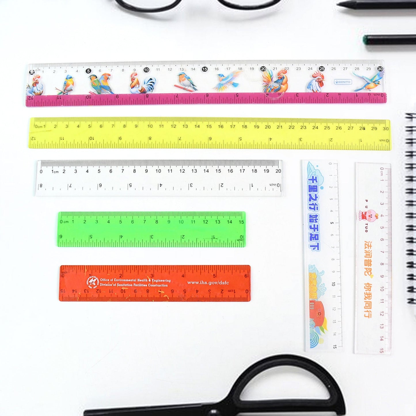 Premium Quality Assorted Plastic Ruler (1 Pc  Mix Design) Wukusy