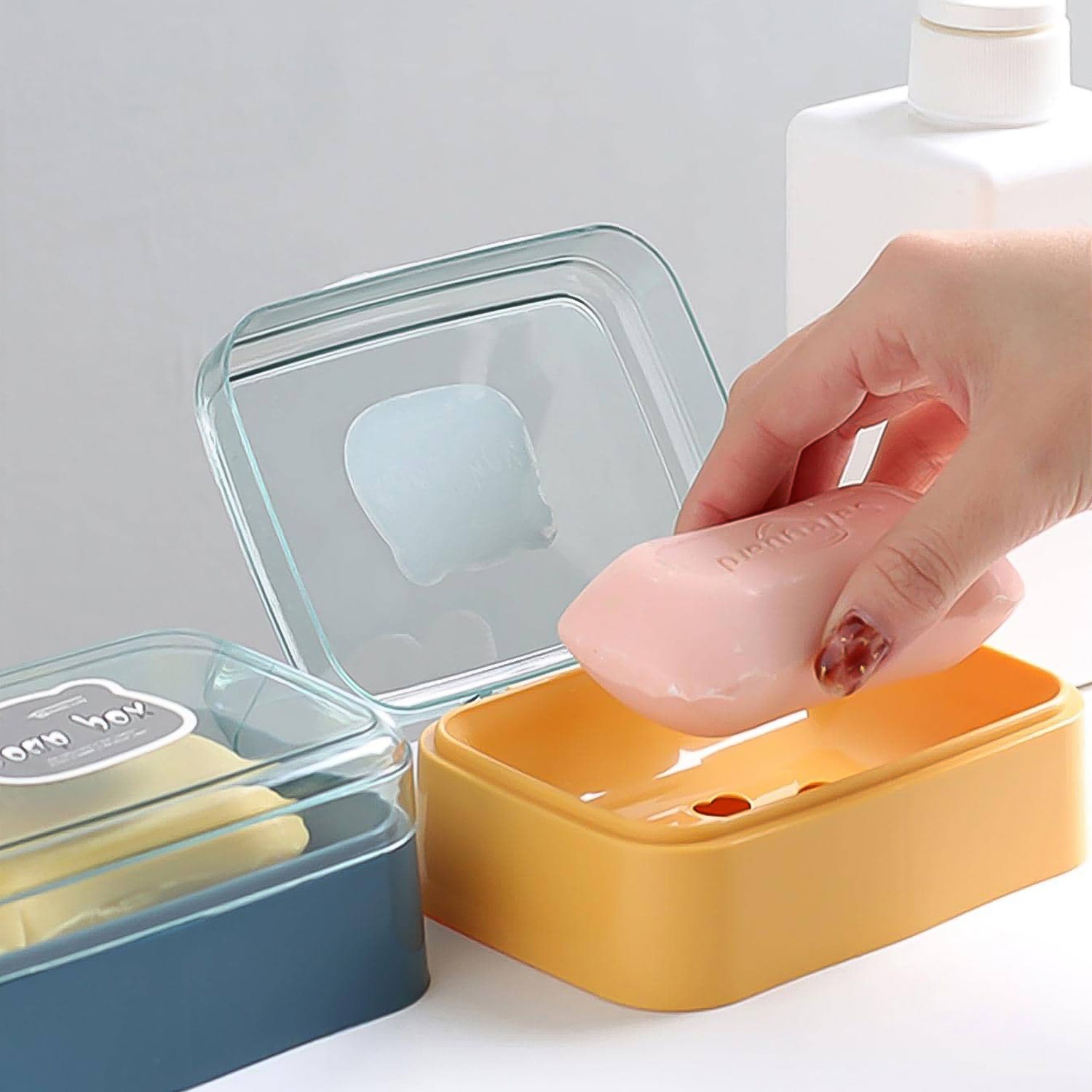 Plastic Soap Dish Portable Plastic Self Draining Soap Holder (1 Pc  Mix Color) Wukusy