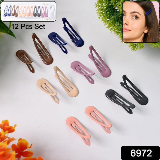 Metal Hair Clips Set (12 Pcs Set) Wukusy