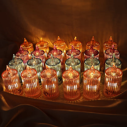 Decorative Flameless Electronic Led Candle Light Set (24 Pc) Wukusy