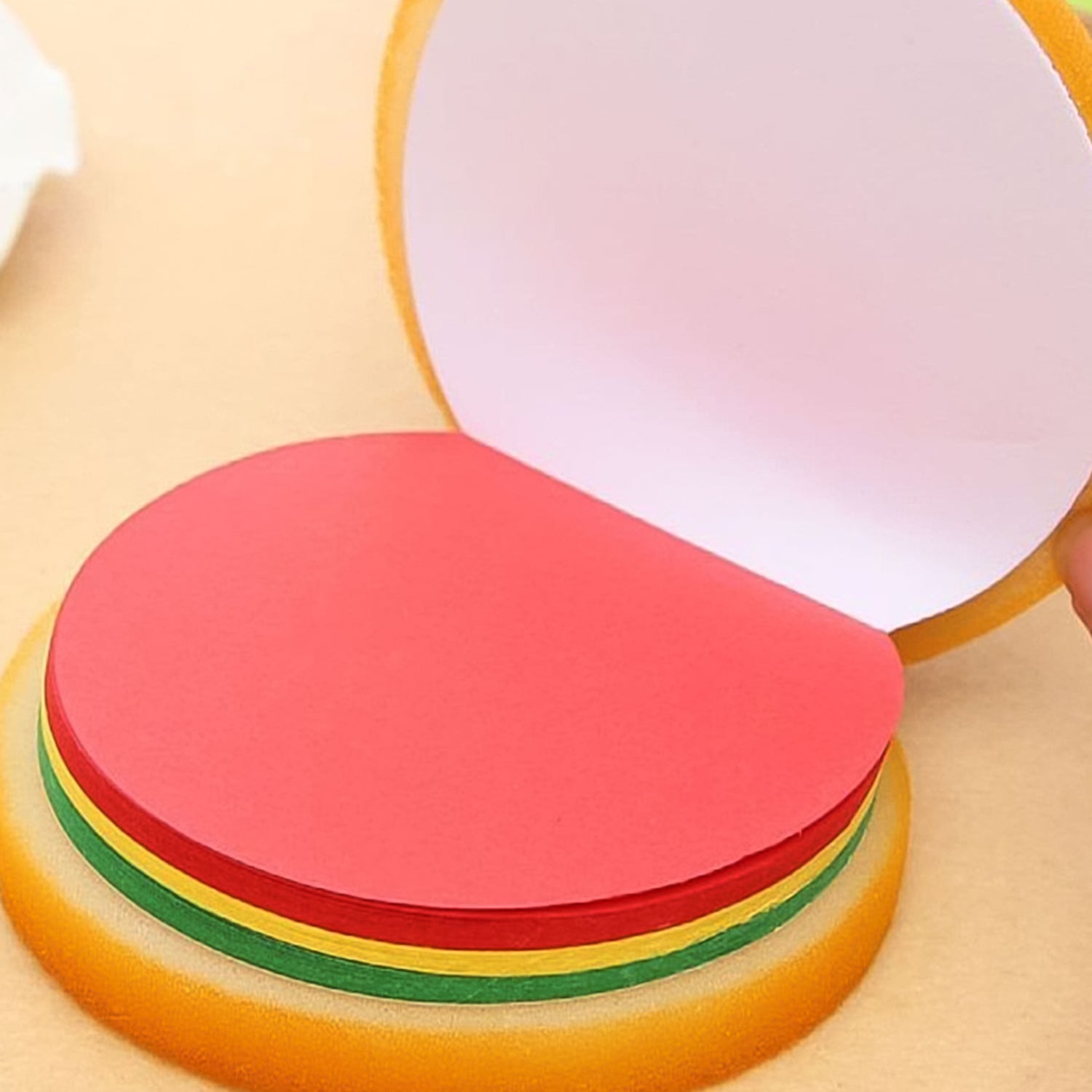 8073 Burger Shaped Notepad  Sticky Notes  Memo Pads Unique Mini Notes (Multicolor) Wukusy
