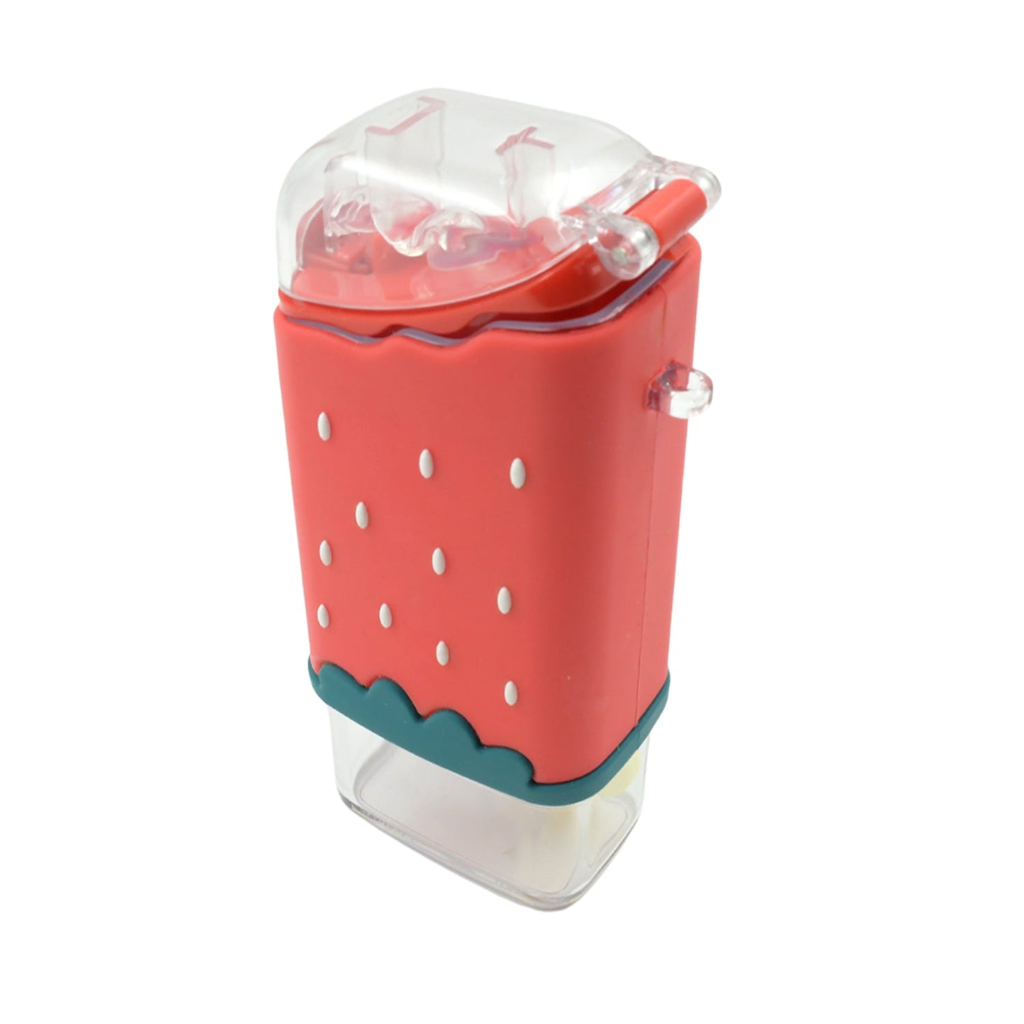 12555 Portable Cute Water Bottle For Kids Unique Ice Cream Shape Water Cup Popsicle Shaped Plastic Kettle With Straw Adjustable Shoulder Strap Bpa Free Leakproof (300 Ml) Wukusy