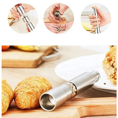 Stainless Steel Thumb Presser Salt And Pepper Grinder (1 Pc) Wukusy