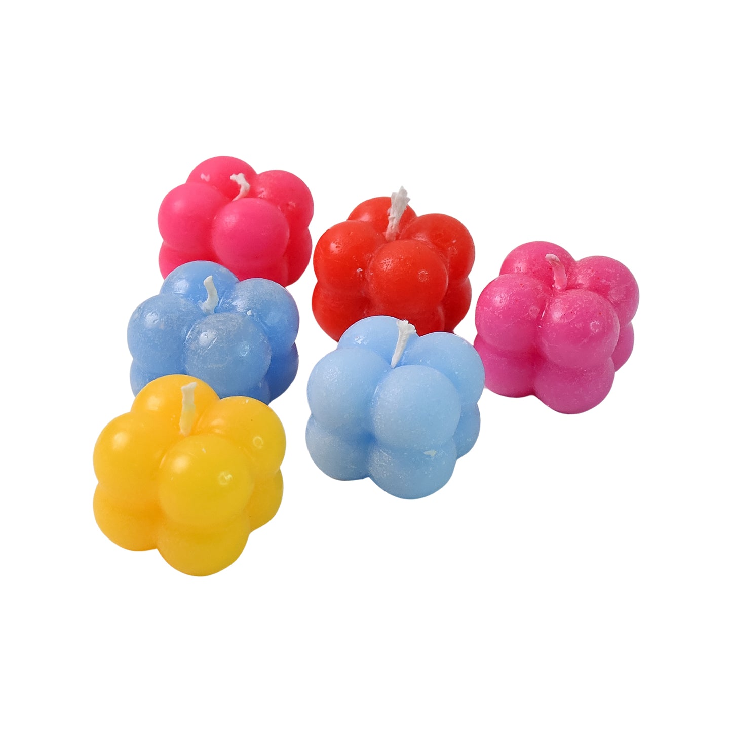 Multicolor Aesthetic Bubble Cube Wax Candles (6 Pc)
