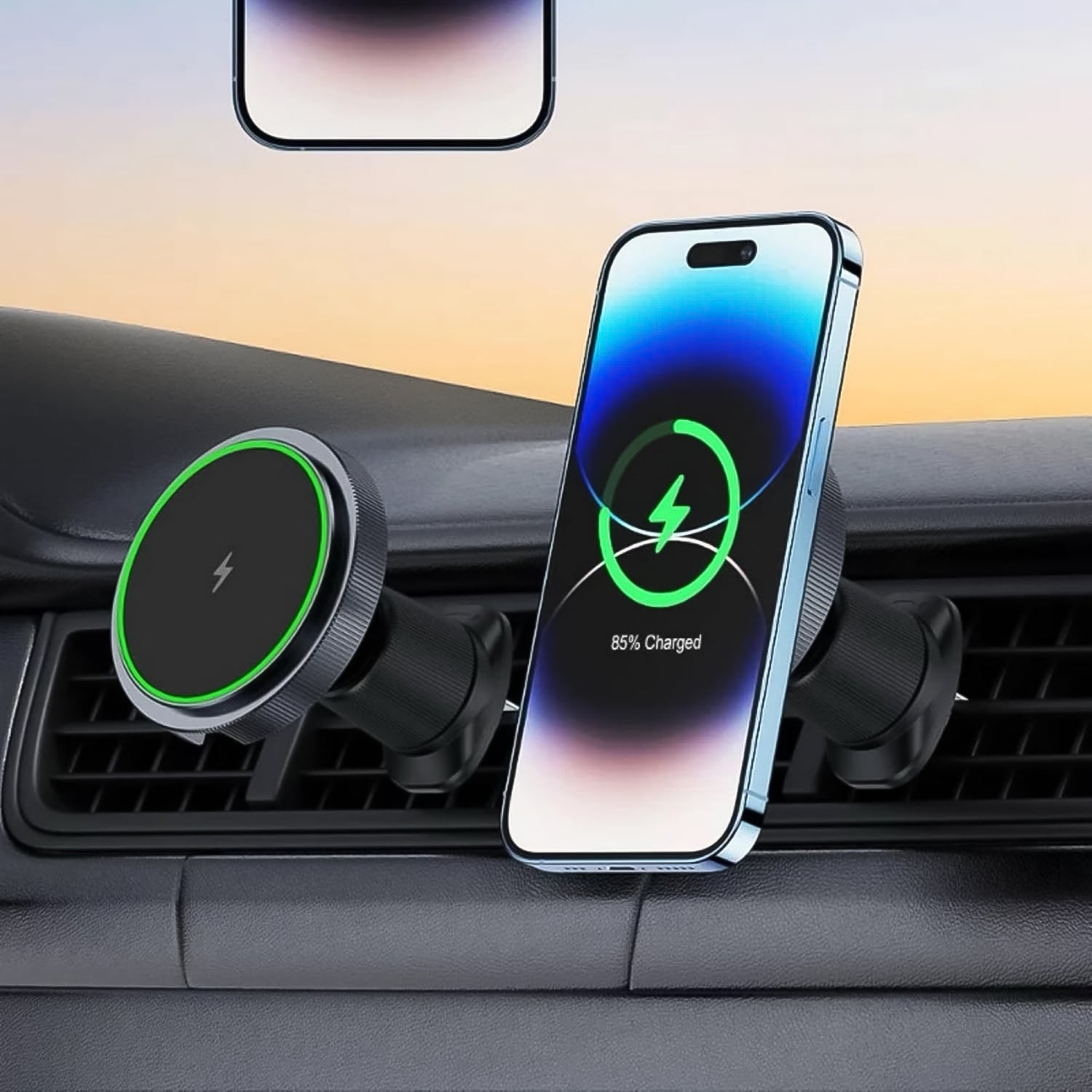 Magnetic Phone Mount Wireless Charger  Music Reactive Lights (1 Set) Wukusy