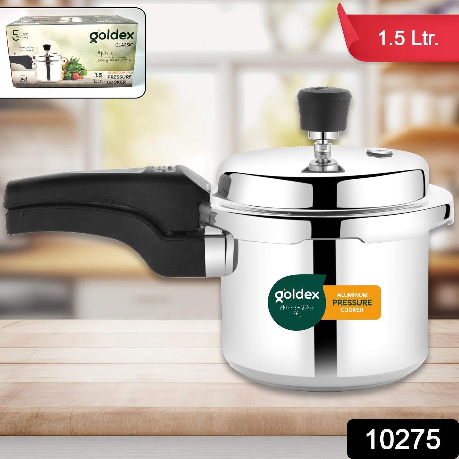 Aluminium Classic Goldex Pressure Cookers With Outer Lid (1.5 Litres) Wukusy
