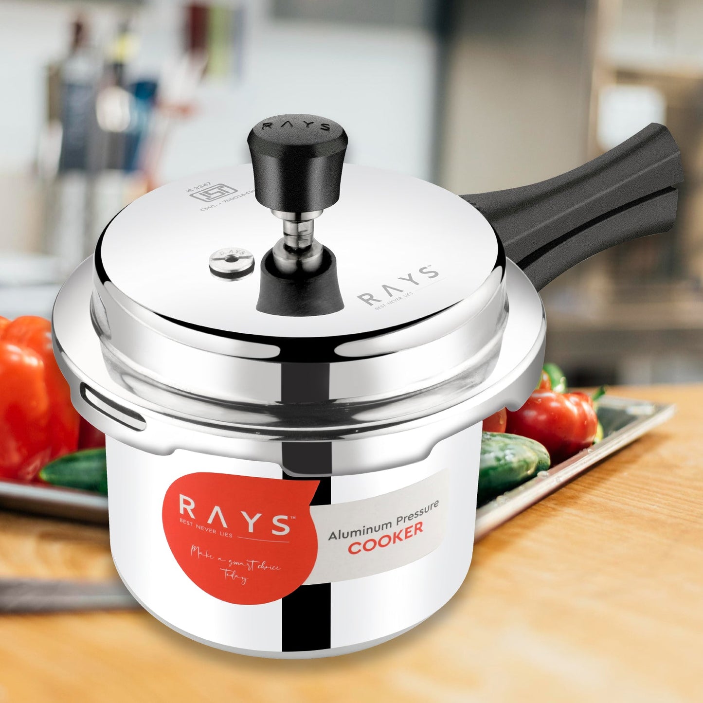 Aluminium Rays Aura Pressure Cookers With Outer Lid (1.5 Litres) Wukusy