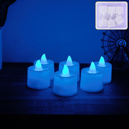 Blue Led Tea Light Candles (6 Pc)