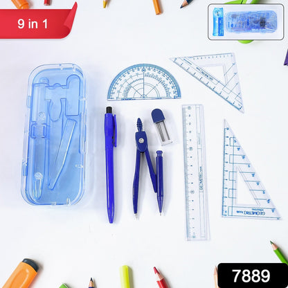 Complete Student Geometry Box Set (9 In 1  1 Set) Wukusy