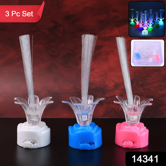 Multi-color Led Fiber Optic Flower Night Lamps (Mix Color  3 Pc) Wukusy