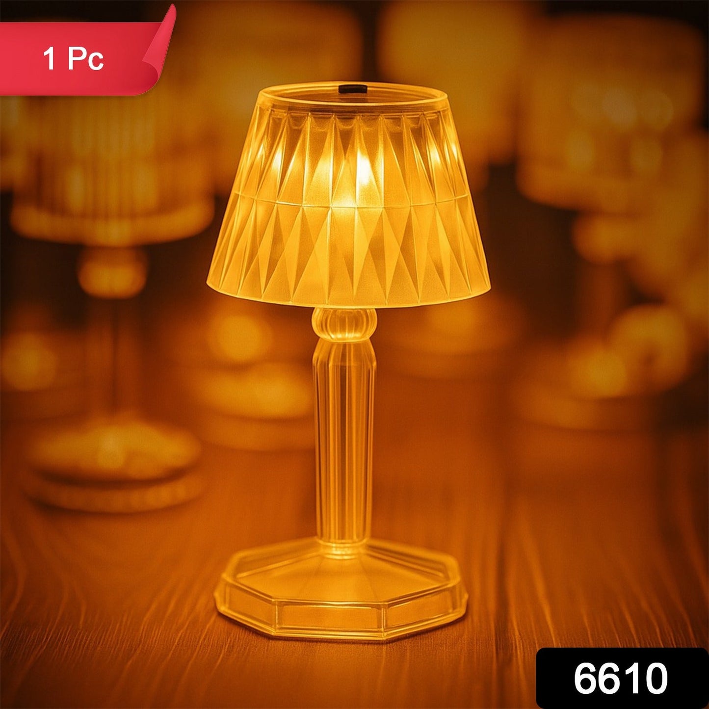 6610 2in1 Transparent Mini Crystal Table Lamp With Reflection Light Wukusy