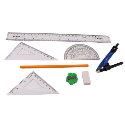 9 In 1 Stationery Set For School Student Office Draft Rulers Wukusy