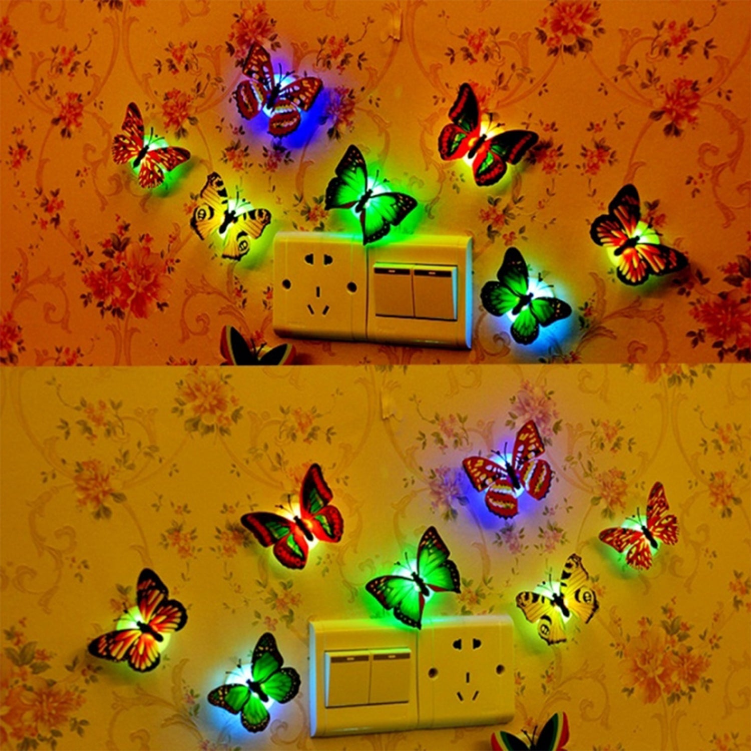 6278 The Butterfly 3d Night Lamp Comes With 3d Illusion Design Suitable For Drawing Room Lobby. Wukusy