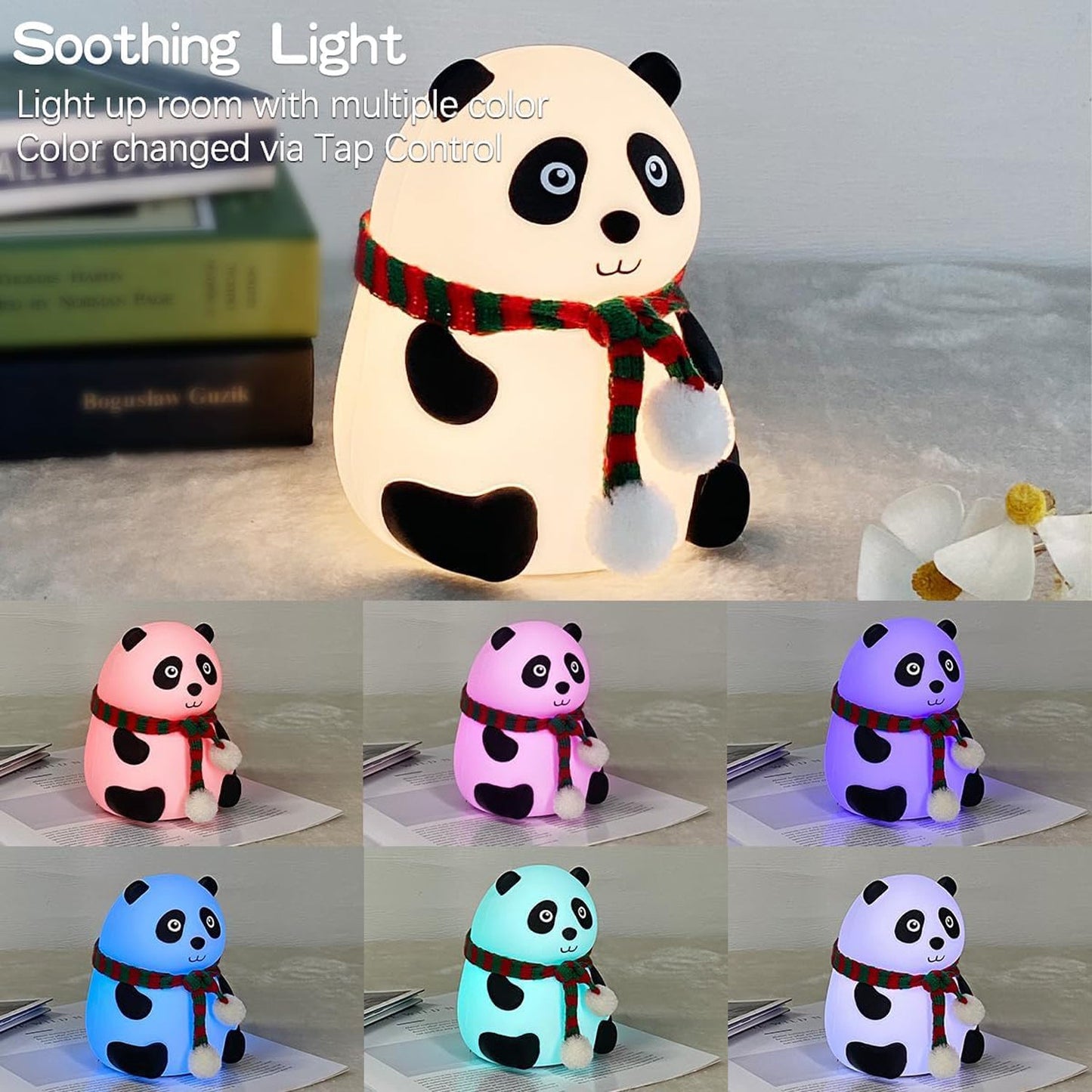 Panda 7-color Led Silicone Touch Lamp (1 Pc) Wukusy