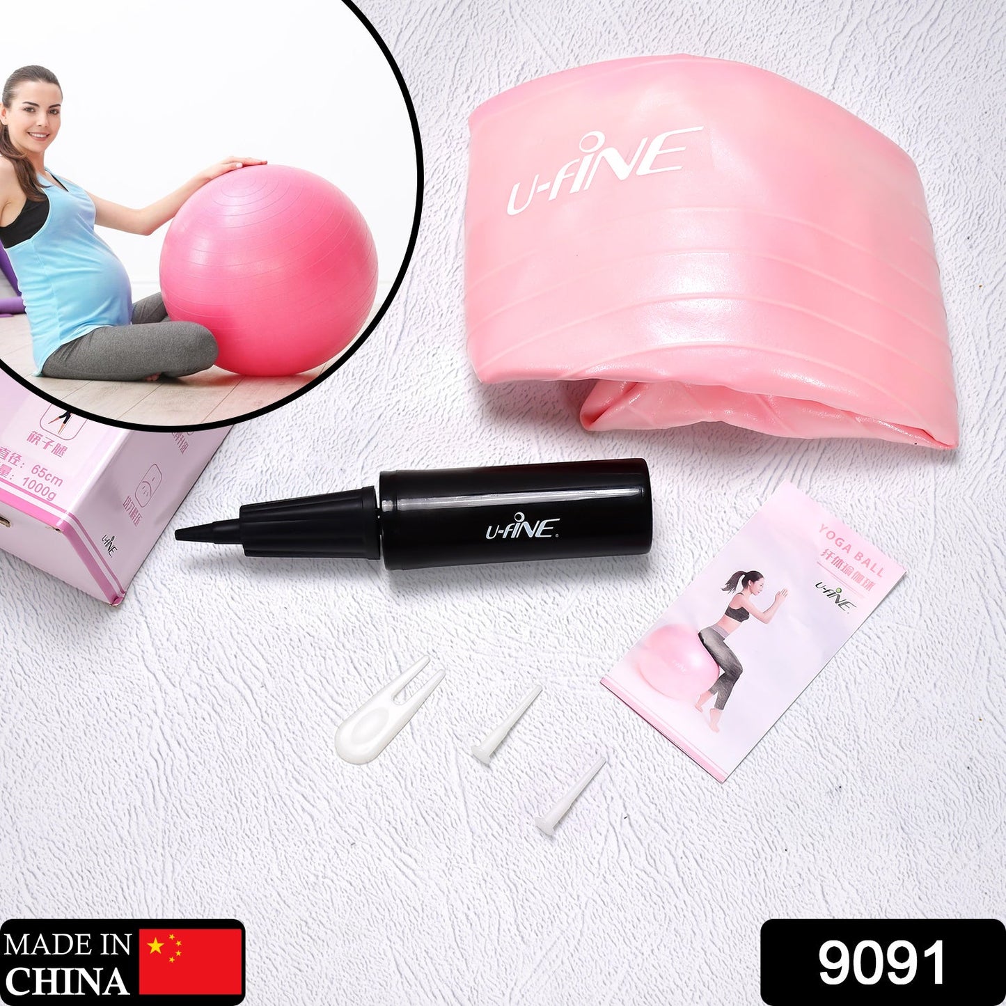 9091 Anti Burst 65 Cm Exercise Ball With Inflation Pump Non-slip Gym Ball For Yoga Pilates Core Training Exercises At Home And Gym- Suitable For Men And Women Wukusy